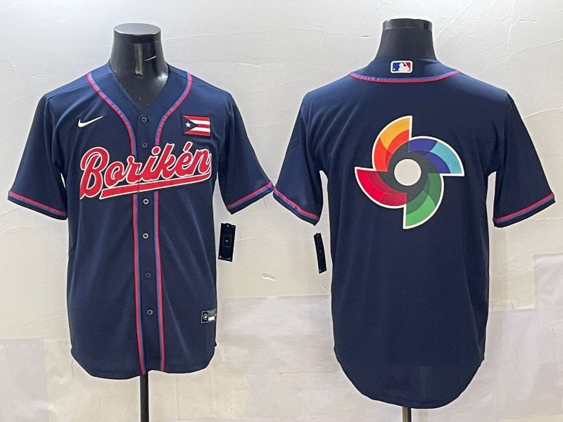 Men Puerto Rico Blank Blue Joint Name 2025 Nike MLB Jersey style 17->more jerseys->MLB Jersey